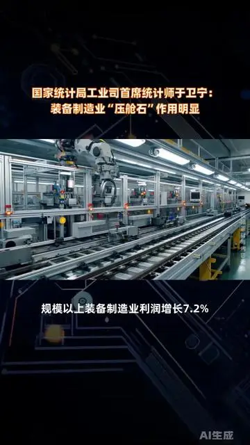 國家統(tǒng)計局工業(yè)司首席統(tǒng)計師于衛(wèi)寧：裝備制造業(yè)“壓艙石”作用明顯 |快報